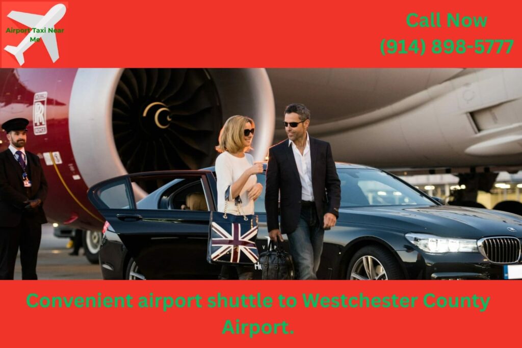 Airport shuttle at Westchester County Airport curbside