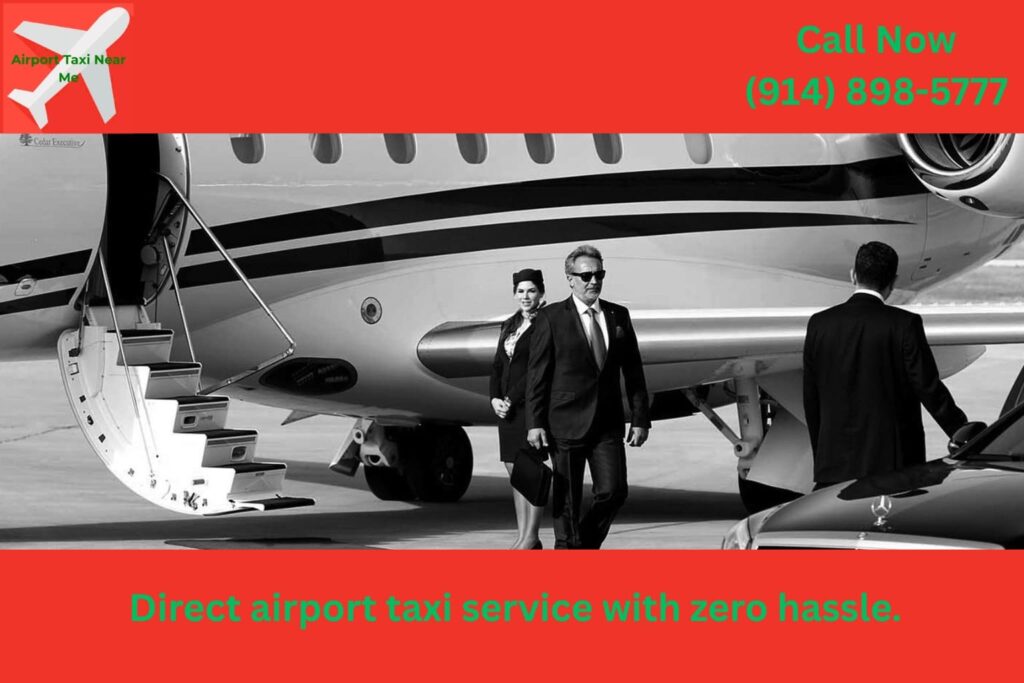 Taxi service at Westchester County Airport arrivals area