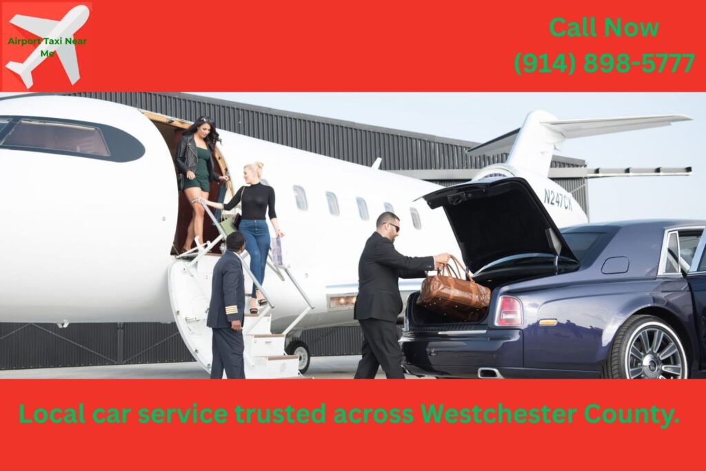 Car service vehicle parked in Westchester County neighborhood